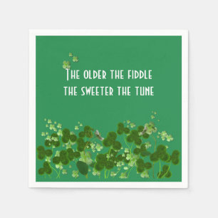 Irish Proverb On Green With Shamrocks Napkins
