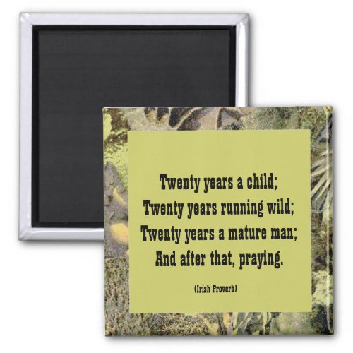 Irish Proverb twenty year cycles of life Magnet