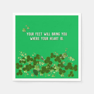 Irish proverb with shamrocks napkins