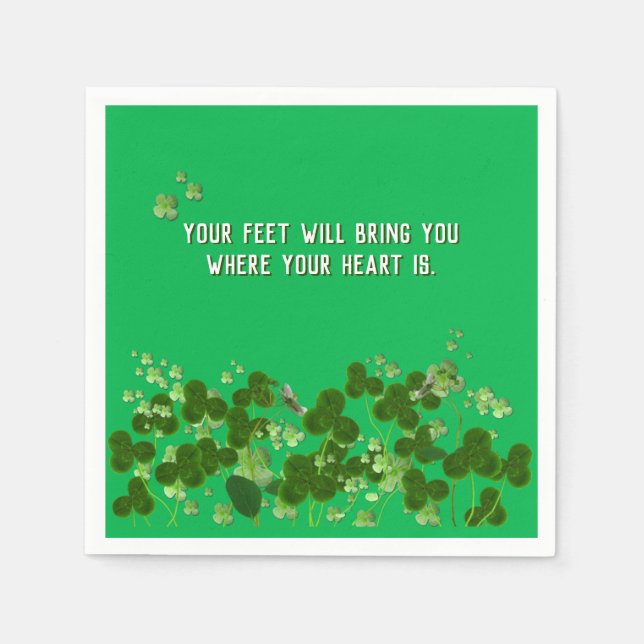 Irish proverb with shamrocks napkins (Front)