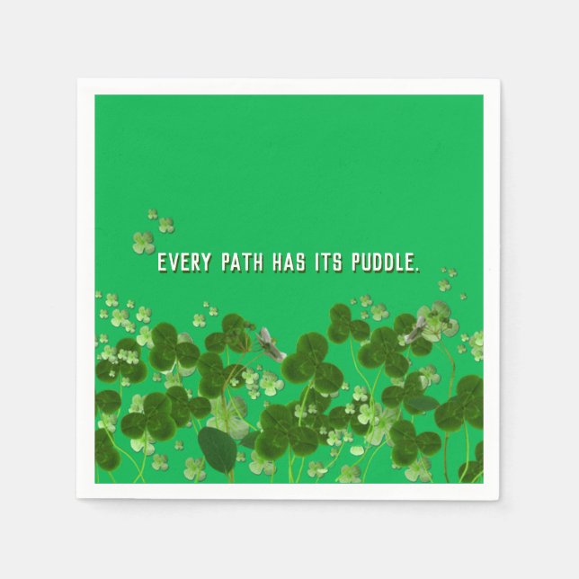 Irish proverb with shamrocks napkins (Front)
