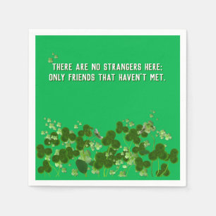 Irish proverb with shamrocks napkins