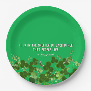Irish proverb with shamrocks paper plates