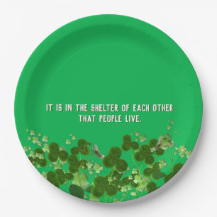 Irish proverb with shamrocks paper plates