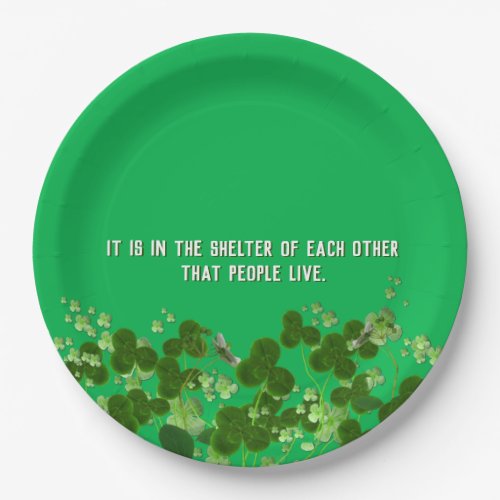Irish proverb with shamrocks paper plates
