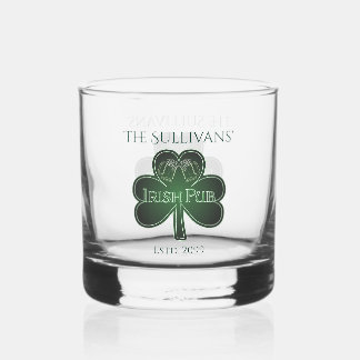Irish Pub Bar Drinkware Rocks  Whiskey Glass