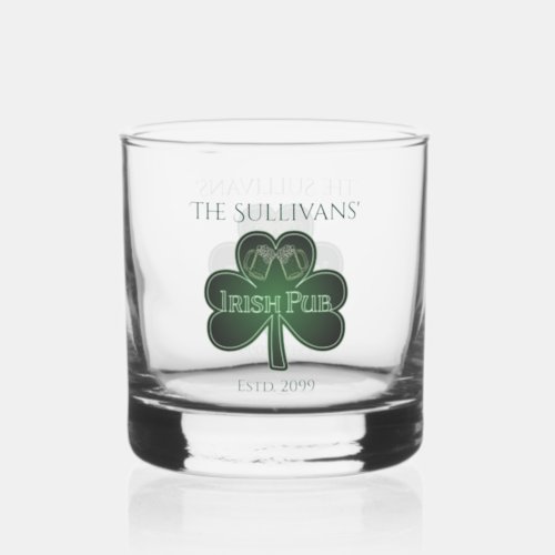 Irish Pub Bar Drinkware Rocks  Whiskey Glass