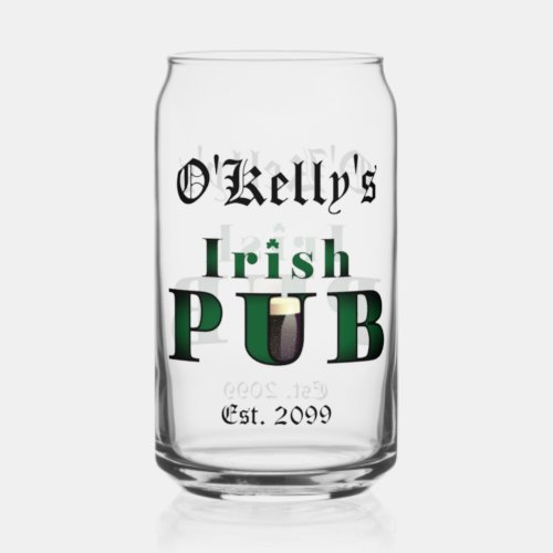 Irish Pub Bar Pint Beer Can Glass Drinkware