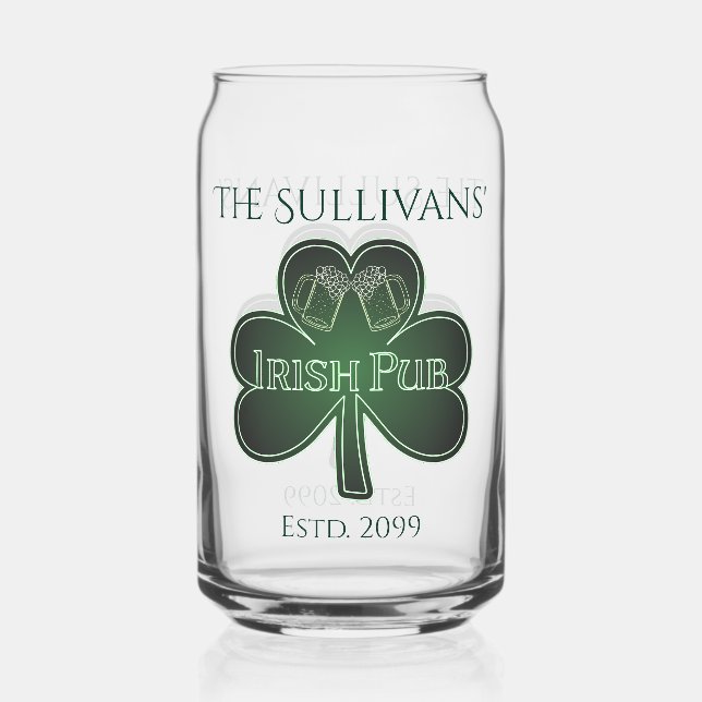 Irish Pub Bar Pint Beer Soda Can Glass Drinkware (Front)