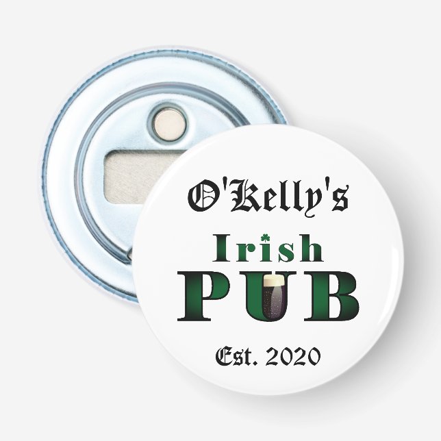 Irish Pub Bar Tavern Beer Soda Bottle Opener (Front)