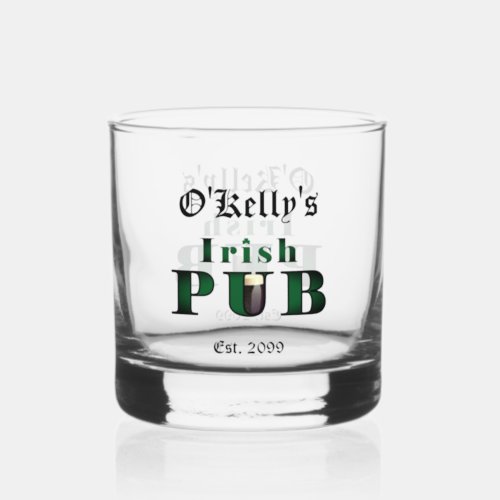 Irish Pub Bar Whiskey Rocks Glass Drinkware