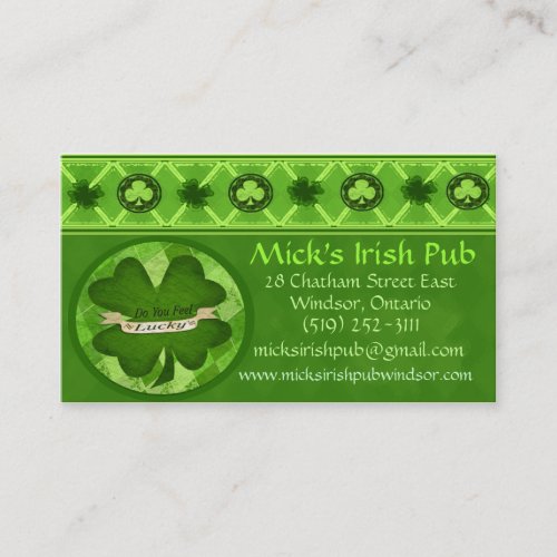 Irish Pub Business Card Template