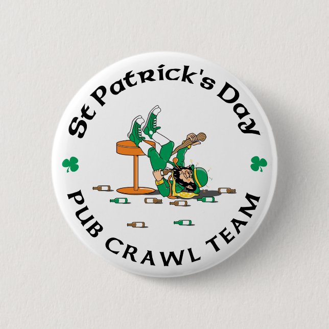Irish Pub Crawl Team Gift Button (Front)