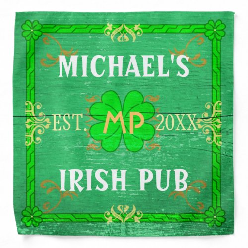 Irish Pub Create Your Own Personalized Green Bandana