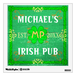 Irish Pub Create Your Own Personalized Home Bar Wall Decal