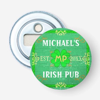 Irish Pub Green Your Name Customizable Bottle Opener