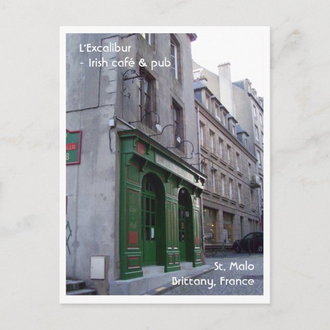 Irish Pub in St. Malo, France Postcard (Front)