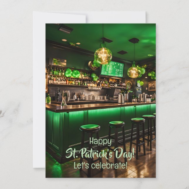 Irish pub ready for St. Patrick's Day party Invitation (Front)