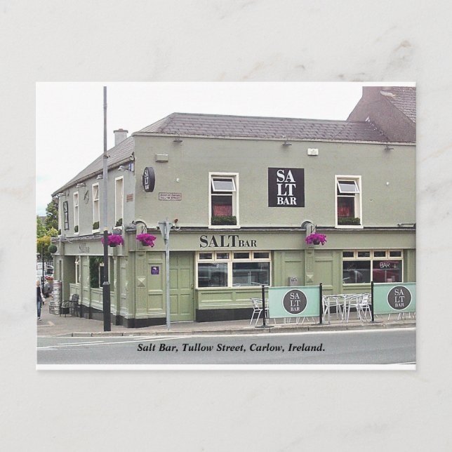 Irish  Pub, Salt Bar, Tullow St. Carlow, Ireland. Holiday Postcard (Front)