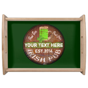 Irish pub sign serving tray