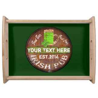 Irish pub sign serving tray