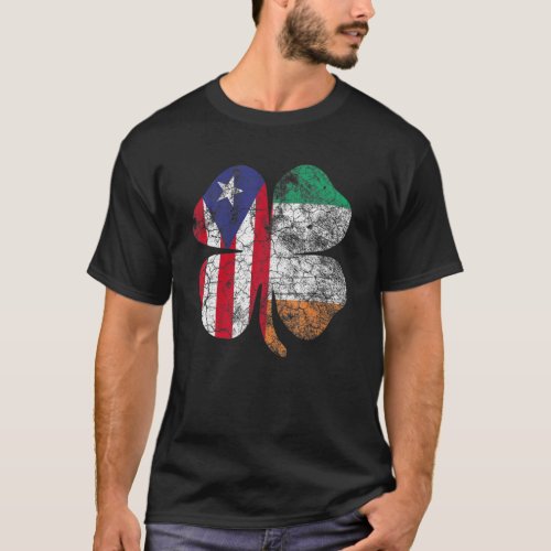 Irish Puerto Rican Flag Ireland Shamrock St Patric T_Shirt
