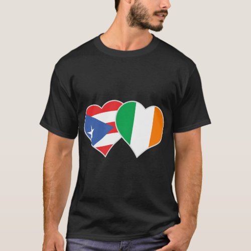 Irish Puerto Rican Flag Love Ireland Puerto Rico H T_Shirt