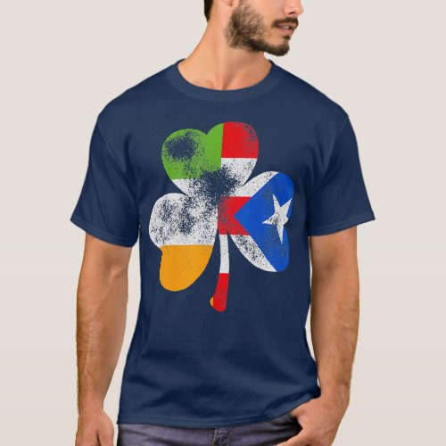 Irish Puerto Rican Shamrock Puerto Rico Flag St T_Shirt