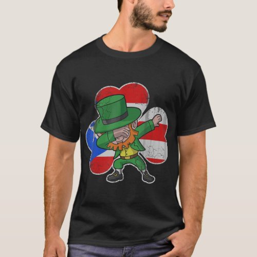 Irish Puerto Rico Dabbing Leprechaun St Patricks T_Shirt