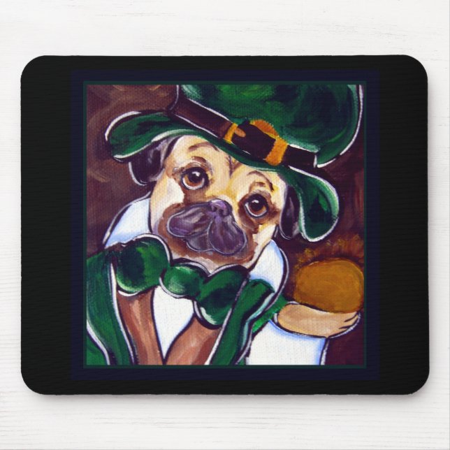 Irish Pug Mouse Pad (Front)