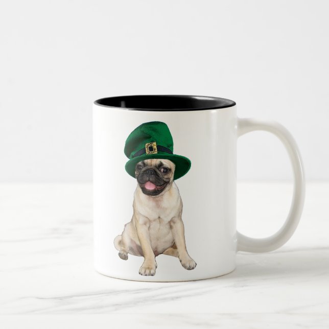 Irish Pug Two-Tone Coffee Mug (Right)