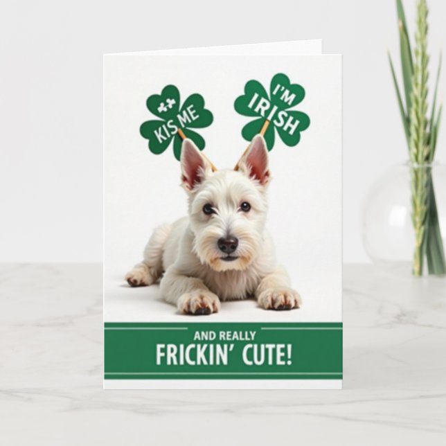 Irish Puppy Frickin Cute Card (Front)
