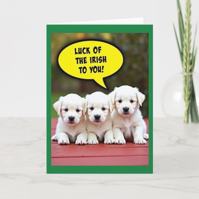 Irish Puppy Luck To You Card (Front)