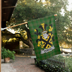 Irish Purcell Coat of Arms Family Crest Ireland House Flag