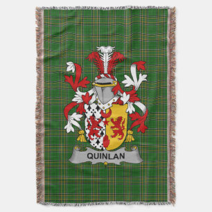 Irish Quinlan or O_Quinlevan Coat of Arms Family Throw Blanket