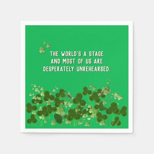 Irish quote with shamrocks napkins