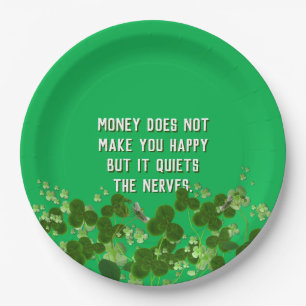 Irish quote with shamrocks paper plates