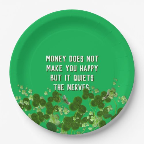 Irish quote with shamrocks paper plates