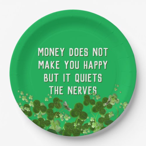 Irish Quote With Shamrocks Paper Plates