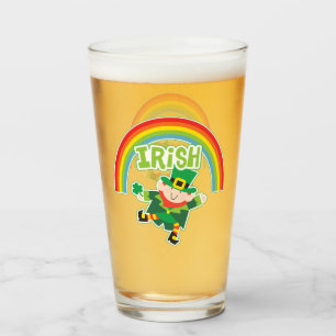 Irish Rainbow Leprechaun Glass