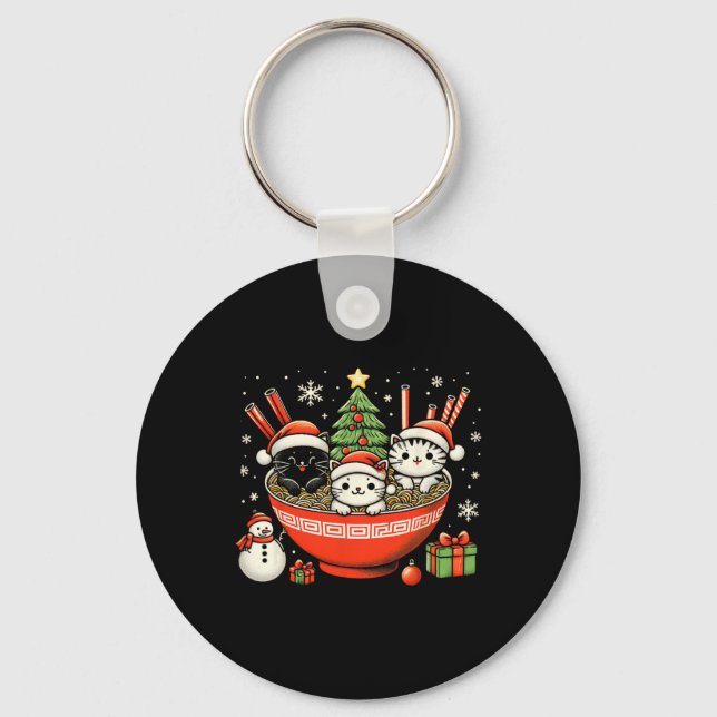 Irish Ramen Cats Cute Anime Christmas For Women Gi Keychain (Front)