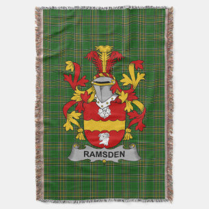  Irish Ramsden Coat of Arms Family Crest Ireland Throw Blanket