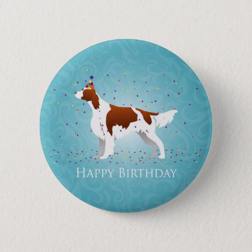 Irish Red and White Birthday Design Pinback Button