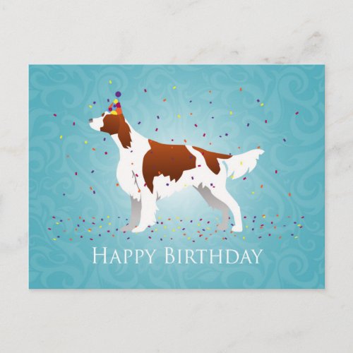 Irish Red and White Birthday Design Postcard