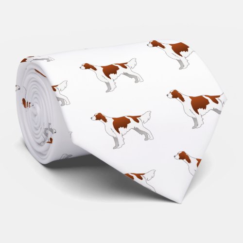 Irish Red and White Setter Basic Illustration Neck Tie