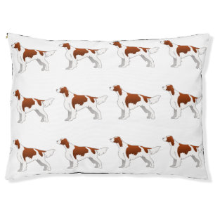 Irish Red and White Setter Basic Illustration Pet Bed