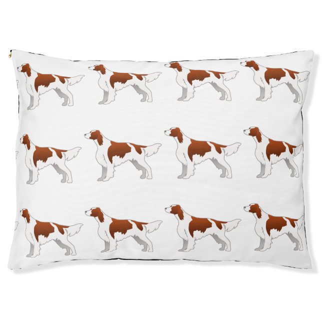 Irish Red and White Setter Basic Illustration Pet Bed (Front)