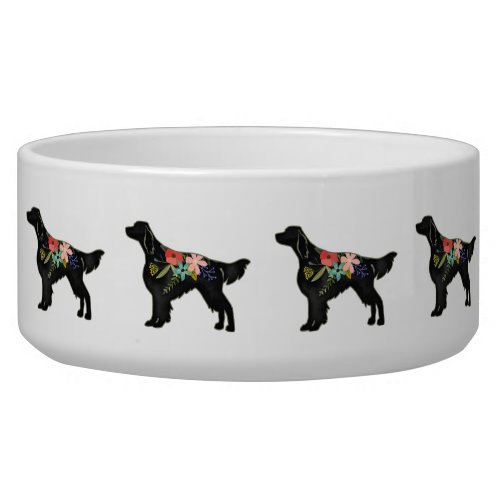 Irish Red and White Setter Bohemian Floral Bowl