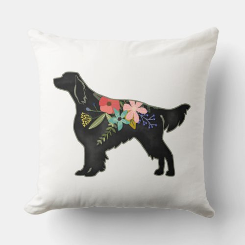 Irish Red and White Setter Bohemian Floral Throw Pillow