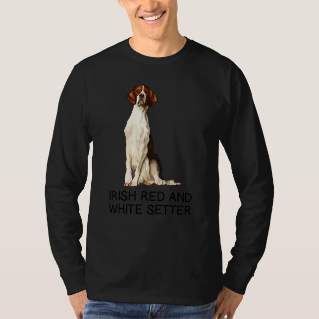 Irish Red And White Setter Crazy Dog T-Shirt (Front)